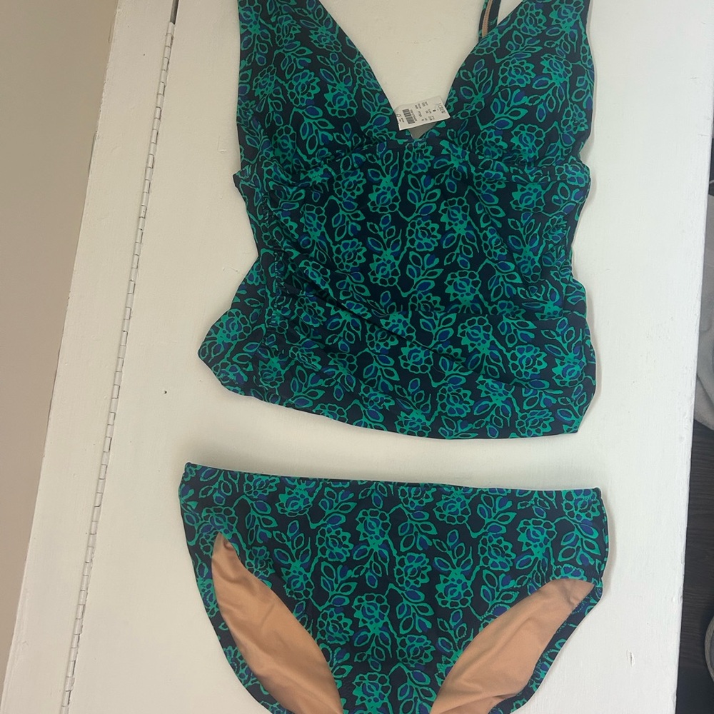 NWT J. Crew Factory Floral Print Tankini Swimsuit Set